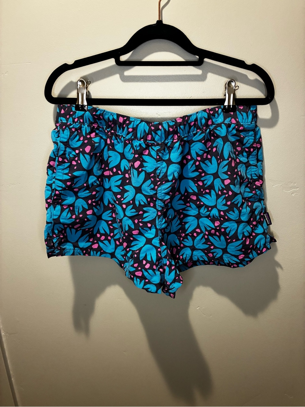 Patagonia Floral Athletic Shorts - Black, Blue & Pink